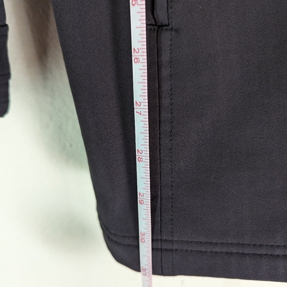 Athleta Black Soft Shell Midi Full Zip Rain Jacket Lined Medium - Picture 6 of 7